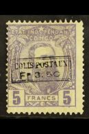 INDEPENDENT STATE OF CONGO 1889 3.50fr On 5f Violet (Colis Postaux) Boxed Surcharge, Cobb CP4, Fine Mint For More... - Other & Unclassified