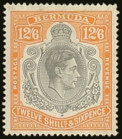 1938-53 12s6d Grey & Brownish Orange, Chalky Paper, SG.120a, Fine Mint For More Images, Please Visit... - Bermuda