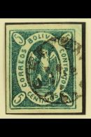 1867-68 5c Green Condor From Plate 7 (position 9) Superb Used Example With 4 Large Margins. Identified By Peter... - Bolivia