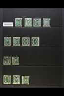 1867-68 5c Green Condor Stamps Very Fine Mint & Used, Each With 4 Large Margins And Very Attractive (13... - Bolivie