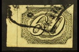 1844 60r Black, SG 8 Very Fine Used, Cancelled By Neat "Shield" Postmark With 4 Margins Showing Guide Line &... - Otros & Sin Clasificación