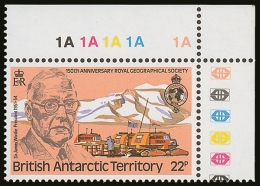 1980 22p Geographical Society With "Wmk Crown To Right Of CA" Variety, SG  97w, Never Hinged Mint Corner Marginal.... - Otros & Sin Clasificación