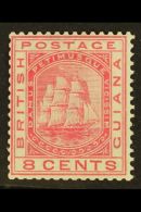 1876-79 8c Rose, CC Wmk, SG 130, Fine Mint For More Images, Please Visit... - Guyana Britannica (...-1966)