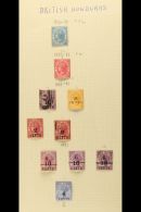 1872-1953 FINE MINT & USED COLLECTION On Leaves, Inc 1872-79 1d Unused, 1882-87 1d Mint, 1888 20c On 6c Mint,... - Honduras Británica (...-1970)
