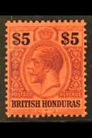1913-21 $5 Purple & Black/red, SG 110, Very Fine Mint For More Images, Please Visit... - Honduras Britannique (...-1970)
