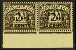 ERITREA POSTAGE DUES 1948 20c On 2d Agate, Horizontal Pair Both Showing Variety "No Stop After A", SG ED 3a, Very... - Italian Eastern Africa