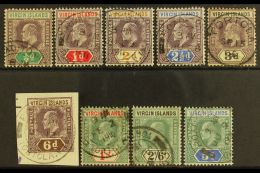 1904 KEVII Definitives Complete Set, SG 54/62, Fine Cds Used. (9 Stamps) For More Images, Please Visit... - British Virgin Islands