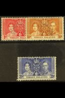 1937 Coronation Set Complete, Perforated "Specimen", SG 107s/109s, Very Fine Mint Large Part Og. (3 Stamps) For... - Iles Vièrges Britanniques