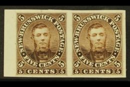 1860 5c Brown Charles Connell (as SG 13) IMPERF. PLATE PROOF PAIR On India Paper. Beautiful Proof Pair Of This... - Sonstige & Ohne Zuordnung