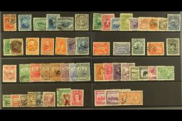 1870-1937 USED ASSEMBLY On Several Black Stock Cards Including The 1870 3c Vermilion SG 36, 1873 3c Blue SG 37,... - Other & Unclassified
