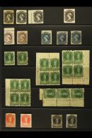 1860-63 Mint And Used Range Covering All Values. Note 1c Black Imperf Proof On Card; 5c Blue Mint (couple Of Tone... - Andere & Zonder Classificatie