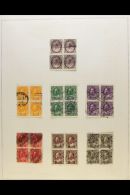 1898-1937 USED BLOCKS OF FOUR. A Collection Of All Different Used Blocks Of 4 On Leaves, Inc 1898-1902 10c,... - Sonstige & Ohne Zuordnung