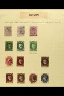 1863 - 66 FINE USED SELECTION Useful Range Of Wmk CC "oval" Types Including ½d Shades (3), 2d Grey Green,... - Ceilán (...-1947)