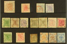 SHANGHAI 1866-93 USED SELECTION On A Stock Card. Includes A 16 Candareens Large Dragon Forgery, 1866 2c Perf 15... - Otros & Sin Clasificación