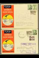 1952 FIRST FLIGHT GROUP. 1952 (1st To 6th) Group Of 4 Different Covers Carried On Different Legs Of The New... - Cocoseilanden