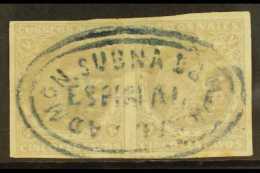 1876 5c Lilac, SG 84, Horizontal Pair Cancelled With Complete Strike Of 2 Line Blue Oval "Espinal" Postal Admin.... - Colombia