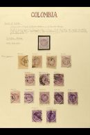 1876-84 5c "CONDOR" POSTMARKS COLLECTION Beautifully Presented And Written Up On Album Pages With A Big Range Of... - Kolumbien