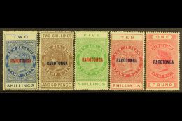POSTAL FISCALS 1921-23 Complete "RAROTONGA" Opt'd Set, SG 76/80, Some Light Gum Tone On 2s, Otherwise Fine Mint... - Cookinseln