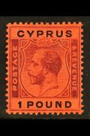 1924-28 £1 Purple And Black On Red, Watermark Multi-Crown CA, SG 102, Fine Mint. For More Images, Please... - Sonstige & Ohne Zuordnung