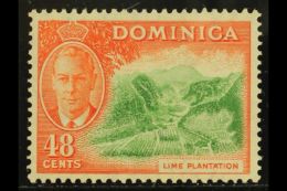 1951 48c Bright-green & Red-orange BROKEN "C" FOR "CA" IN WATERMARK Variety, SG 131 Var, Fine Never Hinged... - Dominique (...-1978)