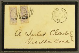 POSTAL FISCALS 1879-88 1d Lilac With "REVENUE" Overprint Bisected (both Sides), SG R1a, On 1883 Local Mourning... - Dominique (...-1978)