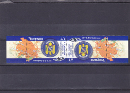 #167   CONFERENCE, MAPS, COAT OF ARMS, 2X STAMPS, 2009, MNH**  ROMANIA. - Ongebruikt