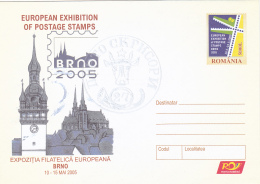 #BV2501   EUROPEAN EXHIBITION OF POSTAGE STAMPS, BRNO,     2005,  UNUSED, ROMANIA. - Covers & Documents