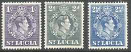 St Lucia 1938 Perf 14.5 X 14 Low Values - Mint - St.Lucia (...-1978)