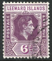 Leeward Is 1938 6d SG109 Deep Dull Purple & Bright Purple - Fine Used - Leeward  Islands