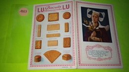 CALENDRIER 1923 Bretonne Et Fleurs Chromo S\'ouvrant Lefèvre Utile Biscuit LU /46 - Tamaño Pequeño : 1921-40