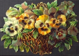 CHROMOS DECOUPIS GAUFFRES - FLEURS - Scans Recto / Verso - Dimensions : 120 X 85mm De Haut - Bon Etat - Flowers