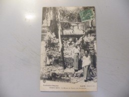 A393. CPA. .ASIE. LAOS. HUEUN-HINN. La Maison De Pierre,près Savannaket. Beau Plan Animé. écrite & Voyagée 1910 - Laos