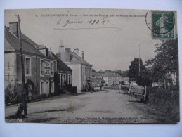 CPA 61 Pervenchères - La Route De Mamers - Vue De L'entrée Du Bourg Et Animation  A Voir ! - Pervencheres