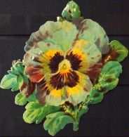 CHROMOS DECOUPIS GAUFFRES - FLEURS - Scans Recto / Verso - Dimensions : 110 X 85mm De Haut - Bon Etat - Flowers