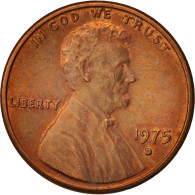 Monnaie, États-Unis, Lincoln Cent, Cent, 1975, U.S. Mint, Denver, SPL, Laiton - 1959-…: Lincoln, Memorial Reverse
