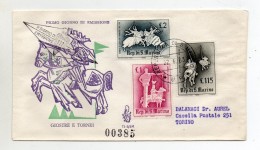 San Marino - 1963 - Busta FDC - Giostre E Tornei - Con Doppio Annullo Postale E Annullo 1° Giorno - (FDC 395) - FDC