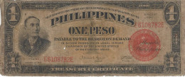 PHILIPPINES 1 PESO 1941 P-89b FR/VG ULTRA RARE S/N E6108782E [PH0546b] - Filipinas