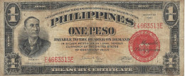 PHILIPPINES 1 PESO 1941 P-89c VF S/N E4663513E [PH0546c] - Filipinas