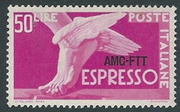 1952 TRIESTE A ESPRESSO DEMOCRATICA 50 LIRE MH * - P19-5 - Express Mail