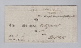 Heimat Tschechien SCHÜTTENHOFEN Langstempel "Susice"  1841-03-08 Vorphila Brief Nach Bistritz - ...-1918 Voorfilatelie