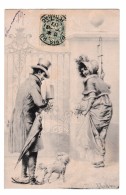 RR V Wichera   Un Jeune Couple Avec Un Chien Caniche Lion Sonnette Brins De Gui Grille Art Nouveau 1903 Precurseur - Wichera