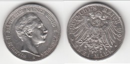 **** PRUSSIE - PRUSSIA - ALLEMAGNE - GERMANY - 2 MARK 1907 A WILHELM II - ARGENT - SILVER **** EN ACHAT IMMEDIAT !!! - 2, 3 & 5 Mark Plata