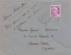 France Type Gandon Sur Lettre - 1945-54 Marianne Of Gandon