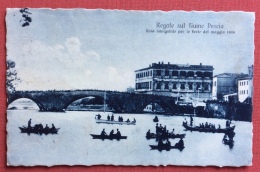 REGATE SUL FIUME PESCIA RESO NAVIGABILE PER LE FESTE DEL MAGGIO 1886  VIAGGIATA  20/10/1915 - Aviron