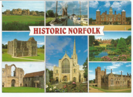 Historic Norfolk: Norwich Cathedral,Horsey Windpump Windmill,etc. Carte Postale Neuve Non Circulée - Norwich