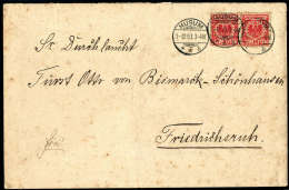 Beleg Brief An Otto Von Bismarck: 10 Pfg., Zwei Exemplare Mit Klarem Stempel HUSUM 1/12 93 Auf Sauber Adressiertem... - Other & Unclassified