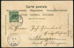 Beleg 5 Pfg., Auf Schweizer Farblitho-AK ("Gruß Vom Rheinfall") Mit Stempel OBER-LAUCHRINGEN 1/6 Oo. (Michel:... - Other & Unclassified