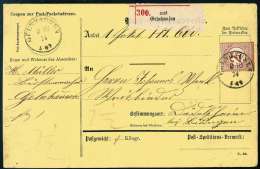 Beleg 2½ A. 2½ Gr., Farbfrisches Exemplar (Zhg. Etwas Unreg.) Auf Kpl., Gelber Paketkarte (mit... - Other & Unclassified