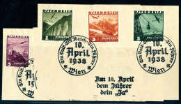 Briefst. 5g. 10s. Flugpost, Serie Auf Briefsstücken Entwertet Mit Sonderstempel 10. April 1938.... - Otros & Sin Clasificación