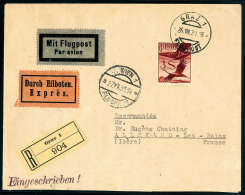 3s. Flugpost Einzelfrankatur Auf R-Express-Flug-Umschlag Von Graz 1931 Nach Frankreich.... - Other & Unclassified